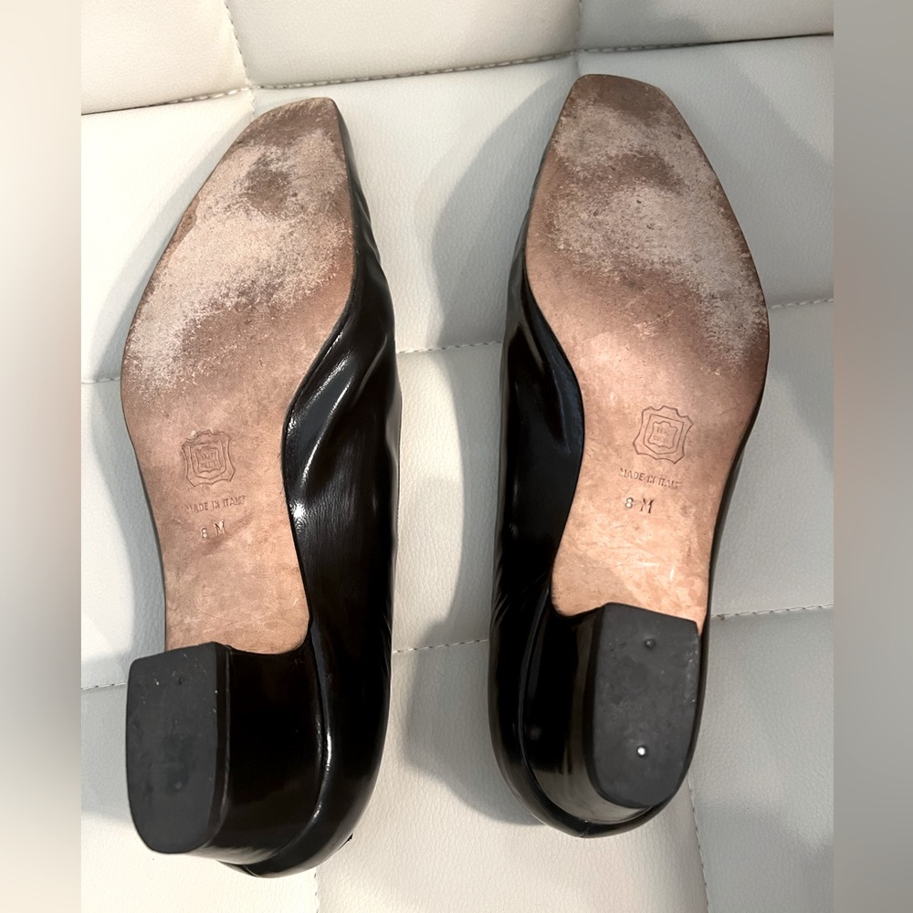 Silvia Fiorentina Black & Tan Pumps w/ Bow Size 8 - Picture 8 of 11